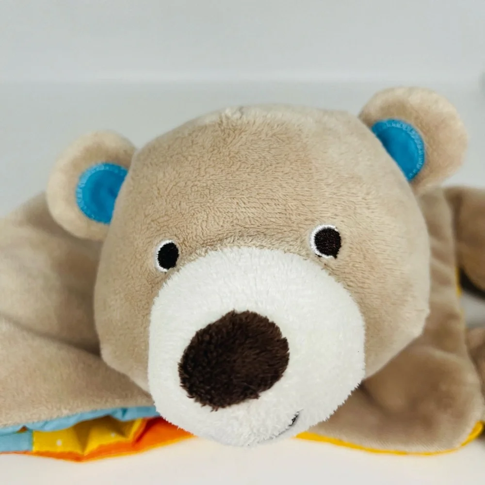 Carters My ABC Friend Baby Rattle Plush Teddy Bear Soft Crinkle Sensory Book Toy
